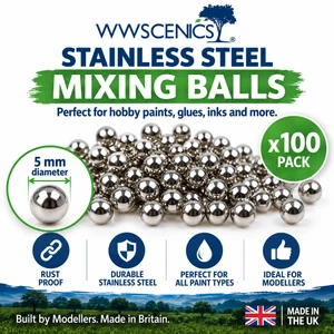 WWScenics 5mm Stainless Steel Mixing Balls – Pack of 100