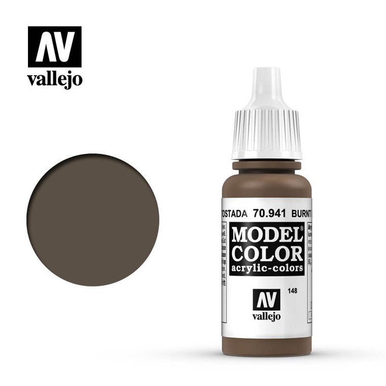 Vallejo Model Color 17ml - Burnt Umber 70.941 Vallejo Model Color 17ml - Burnt Umber 70.941