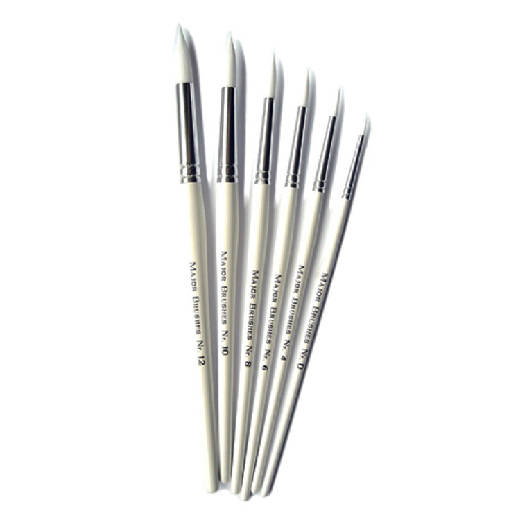 6pc White Synthetic Sable Brushes