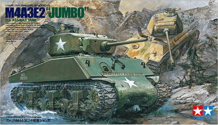 Tamiya M4A3E2 "Jumbo" U.S. Assault Tank (1/35) - 35139 Tamiya M4A3E2 "Jumbo" U.S. Assault Tank (1/35) - 35139