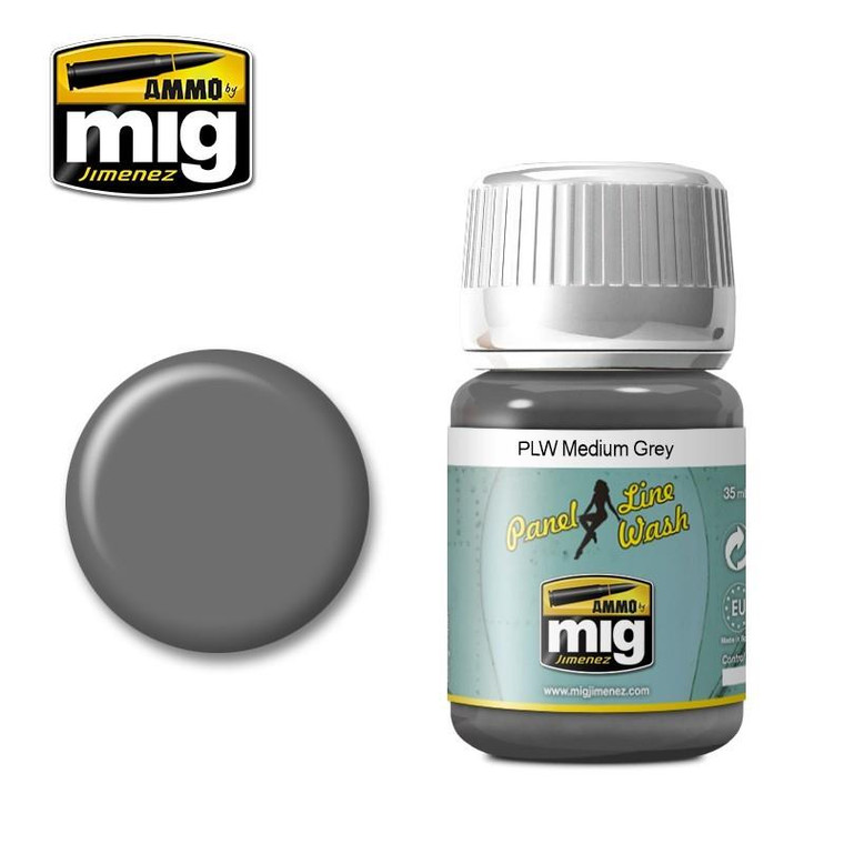 Ammo - Panel Line Wash Medium Grey 35ml MIG 1601