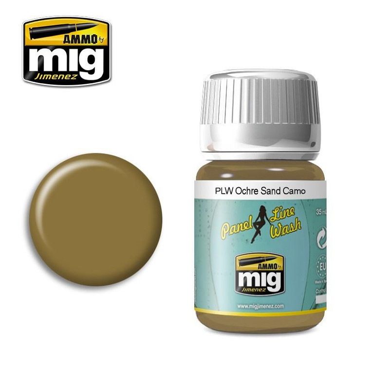 Ammo - Panel Line Wash Ochre for Sand Camoflage 35ml MIG 1622