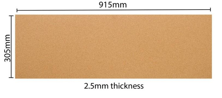SPD High Density Cork Roll – 915mm x 305mm – 2.5mm Thick (2005)