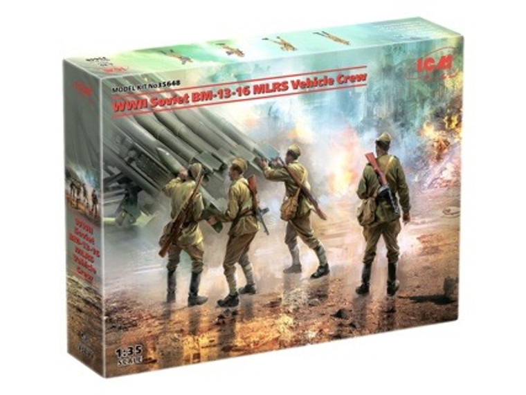 ICM 1/35 WWII Soviet BM-13-16 MLRS Vehicle Crew 4 Figures 35648