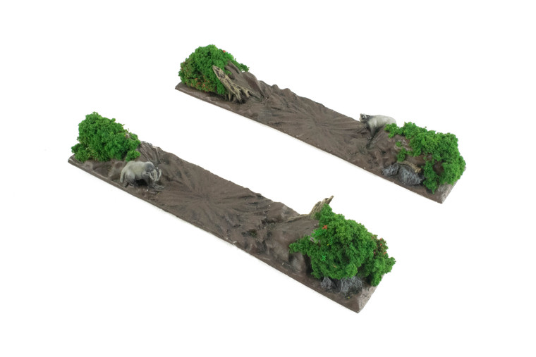 Battle Bocage Damaged Wall Crater Sections x 2