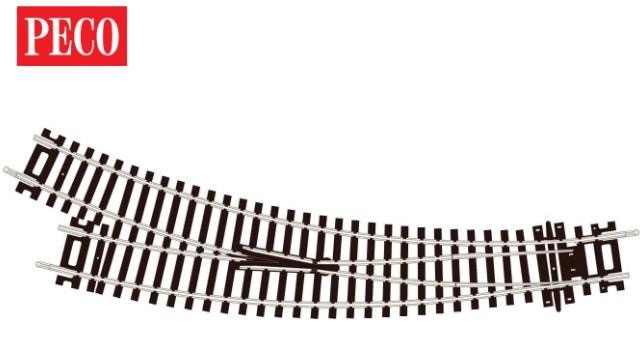 Peco OO/HO Setrack Turnout C100 Curved Double Radius RH INS (ST-244)ST244