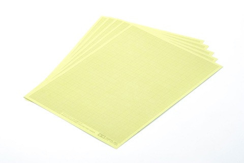 Description
This masking sticker product is ideal for various tasks such as masking off areas on R/C models, static models, and craft creations for painting. The grid printed pattern on each sheet can also aid in creating the perfect mask for those very intricate designs.

Superior solvent resistance
There are 2 types of 1mm squares printed on each sheet
Shows lines for 10mm, 5mm, and 1mm
Size: 240mm × 180mm
Easy to cut to shape and size required with a cutter or craft knife
