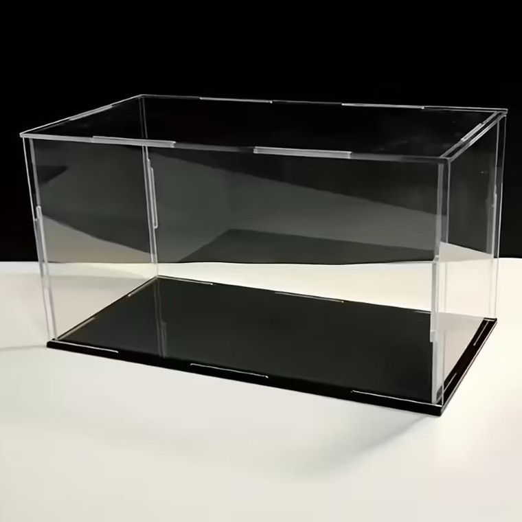 Clear Model Display Case with Black Base – 30 × 20 × 20cm D4