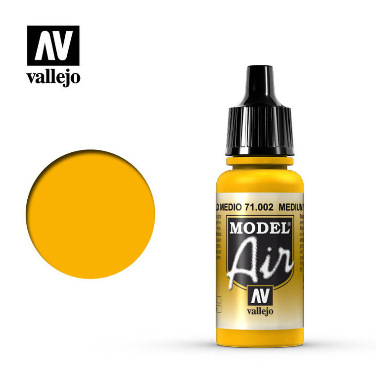 Vallejo Model Air 17ml -Medium Yellow 71.002