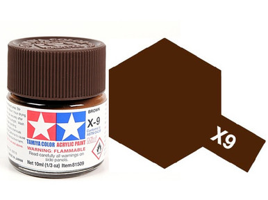 Tamiya X-9 Brown Acrylic Paint (10ml) #81509 - Hobby Time RC