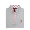 Indiana Hoosiers Vintage Bison Custom Collar Pin Dot Stripe Pullover - Grey