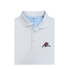 Auburn Vintage Leaping Tiger Ripple Polo - White with Light Blue & Orange