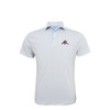 Auburn Vintage Leaping Tiger Ripple Polo - White with Light Blue & Orange