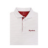 Arkansas Vintage Script Razorbacks 3/8 Stripe Polo - White