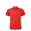 Ole Miss Houndstooth Collar Polo - Red with Blue & White