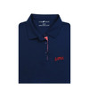 SMU Mustangs Script Cross Hatch Trim Women's Sleeveless Polo - Navy