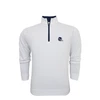 Ole Miss Helmet Logo Micro Fleece Performance Pullover - White with Navy