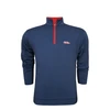 Ole Miss Pin Dot Stripe Pullover - Navy with Red