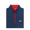 Ole Miss Pin Dot Stripe Pullover - Navy with Red