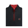 Georgia Standing Bulldog Custom Collar Pin Dot Stripe Pullover - Black