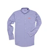 Ole Miss Lamar Performance Sport Shirt - White with Powder Blue & Red