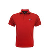 Georgia Standing Bulldog Red 3/8 Stripe Performance Polo
