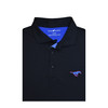 SMU Mustangs Black with Blue Cross Hatch Inner Placket Polo