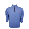 SMU Mustangs Blue Suede Zip Cotton Pullover