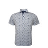 Football Print Performance Polo - White with Navy