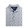 Football Print Performance Polo - White with Navy