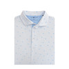 Texas Micro State Print Polo - White with Light Blue
