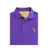 LSU Tigers Baseball Interlock 3/8 Stripe Performance Polo - Purple