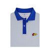 Kansas Jayhawks White and Light Blue Shepherd Contrast Collar Polo