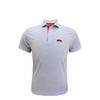 Ole Miss Ripple Polo - White with Powder Blue