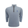 SMU Mustangs Throwing Pony Everest Blue Suede Zip Cotton Pullover