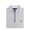 North Carolina Tar Heels White and Navy Argyle Collar Pin Dot Stripe Pullover