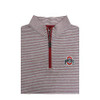 Ohio State Pearl Grey and Scarlet Cotton Heathered Stripe Pullover