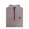 Ohio State Pearl Grey and Scarlet Cotton Heathered Stripe Pullover