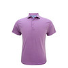 Heather Stripe Performance Polo - Mulberry with Light Blue