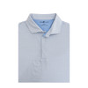 Heather Stripe Performance Polo - White with Light Blue