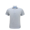Heather Stripe Performance Polo - White with Light Blue