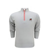 Georgia Standing Bulldog Custom Collar Pin Dot Stripe Pullover -Grey