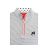 Georgia Standing Bulldog Custom Collar Pin Dot Stripe Pullover - Grey