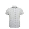 Texas Cowboy Print Performance Polo - White with Grey