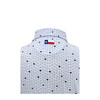 Texas Micro State Print Performance Polo - White with Navy