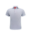 Ripple US Flag Performance Polo - White with Light Blue & Red