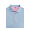 Texas Inspired State Outline Performance Polo - Light Blue with Rose Quartz