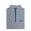 Illinois Fighting Illini End On End Tonal Zip Cotton Pullover - Midnight Blue