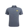 Michigan Wolverines Mini Stripe Cotton Polo - Navy with Sand