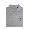 Cincinnati Bearcat Playing Golf Heathered Stripe Placket Cotton Polo - Grey